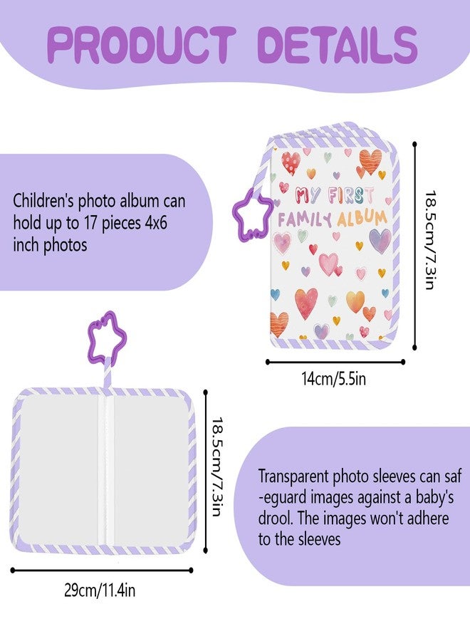 Vorruil Baby Photo Album, My First Family Soft Photo Album For Baby, Raining Hearts Babies Cloth Photo Book Memory Keepsake Shower, First Year Babies Gift Pictures Holds for Newborn Toddler Kids 5.5x7inches - Image 2